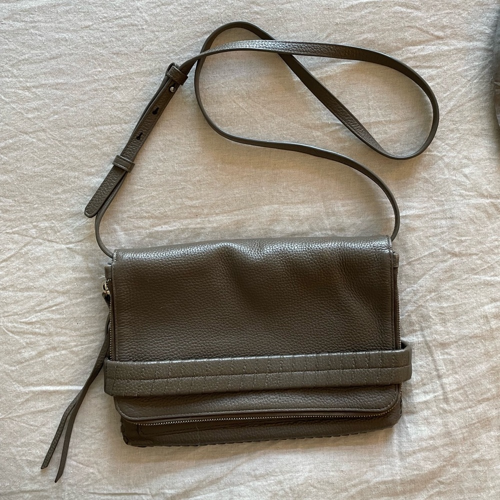 All Saints grey leather cross body.